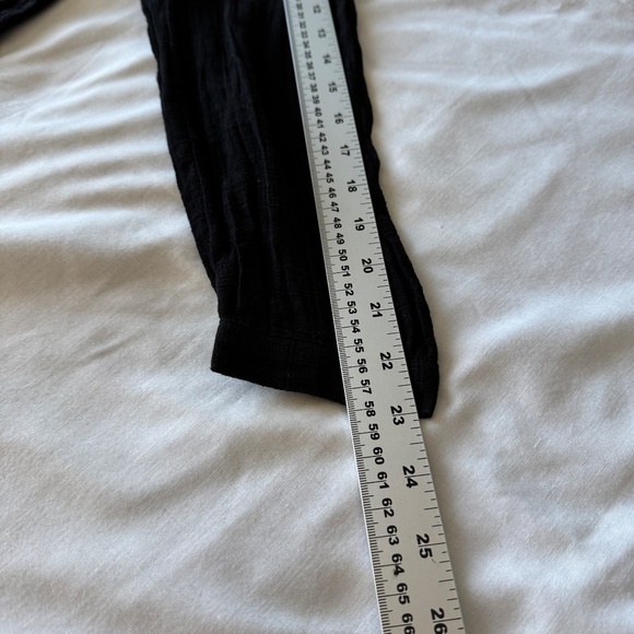 LOFT Women's Small Sheer Blouse Long Sleeve Tie V-Neck Boho Whimsigoth Black - Picture 11 of 14